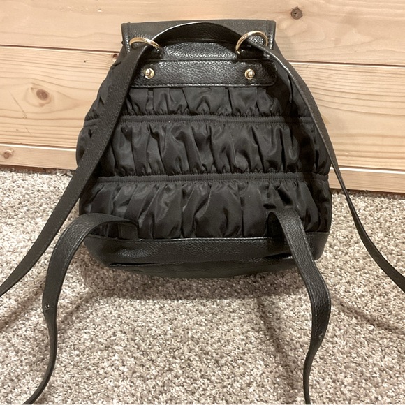 Juicy Couture Convertible Crossbody Purse or a Mini Backpack, black & gold, EUC - Picture 8 of 9